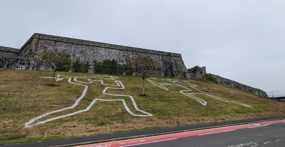 Giants on Plymouth Hoe pictured in 2021 